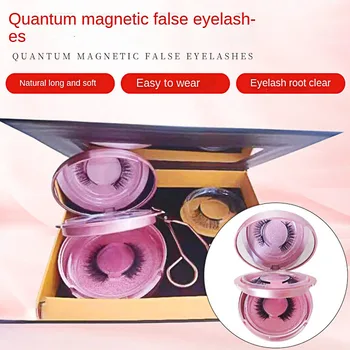 3 Perechi\set Cuantic Magnetic Gene Reutilizabile Magnet Lipici Gene False Naturale de Frumusete MakeupTools cu Geană Bigudiu