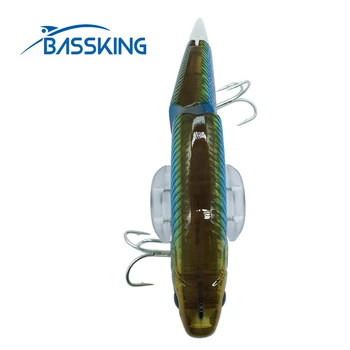 BASSKING Plutitoare Creion Momeli de Pescuit Swimbait Articulat Treflat cu Aripioare Reglabile apă Sărată Momeală Artificială pentru Stiuca Bass