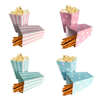 12pcs Colorate Chevron Hârtie Popcorn Cutii Copil de Dus Decor Petrecere de Ziua Decoratiuni Copii Adulți Nunta Decoratiuni de Masă 0