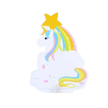 Rainbow Unicorn Tema Partid De Masă Centrală Animale De Decorare Ziua De Nastere A Festivalului De Eveniment Petrecere Copil De Dus Decoratiuni Consumabile