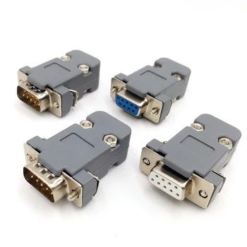 10BUC DB9 Adaptor Conector de Bază Serial RS232 COM Conectori Gaura/pin DB15 de sex Feminin de sex Masculin Port Mufa D-Sub DP9 Caz de Plastic