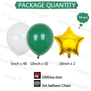 94pcs 5/10inch Verde Baloane din Latex Pentru Pomul de Crăciun Gold Star Folie Ballon Acasă Decoruri Eveniment Sfânt Aer Globos Consumabile