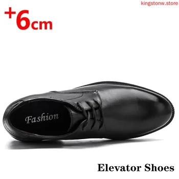 De afaceri din Piele Pantofi pentru Bărbați Pantofi Lift Înălțime Crește Branț de 6-7CM Britanic Birou Negru de Moda de petrecere a timpului Liber