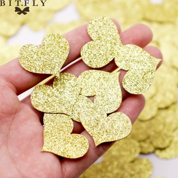 PIC.ZBURA 100buc/lot Nunta de Aur a Crescut Diamond Inel de Confetti Ziua Coroana de Aur Inima de Hârtie Confetti Petrecere Decoraions