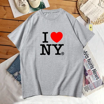 Iubesc New York-ul Imprimat Inima T-Shirt Femei Barbati din Bumbac Shrot Maneca Femeie Tricou 90 Casual Unisex Haine de Vară Topuri