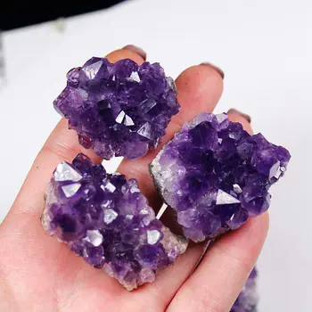 30-40g Violet Prime Naturale Ametist Brazilian Cluster de Cristal Druzy Cuart Geode de Vindecare Rock Stones Specimen Ornament Decor Acasă