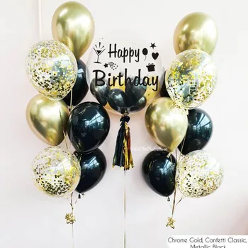 A Crescut De Aur Confetti Balon Latex Set Fericit Ziua De Nastere Buchet Baloane Cu Heliu Băiat Copil Fata De Duș Cabină De Duș De Mireasă Consumabile Partid 1