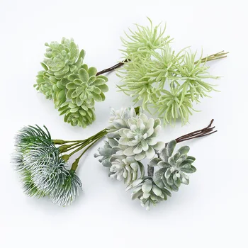 6 Bucati Plante Artificiale Ieftine Floare de Plastic pentru Petrecerea de Crăciun Decoratiuni interioare Accesorii Scrapbooking Cadouri Diy Cutie de Bomboane