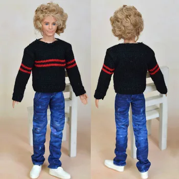 De înaltă Calitate Casual Pulover tricotat Haine Pentru Papusa Ken Pentru Barbie Prietenul lui Papusa Ken Haina de Sus Haine de sex Masculin Haine Papusa