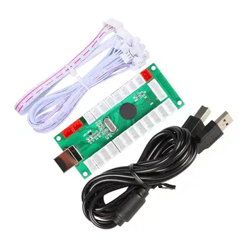 4 Jucător joc Arcade Kituri de Piese USB Encoder Pentru PC Joystick 5V Iluminate cu LED Butoane Pentru Jocuri PC Mame SNK