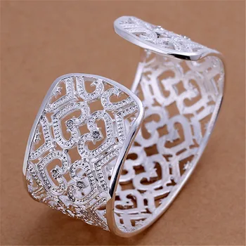 Farmecul simplu frumos de moda de culoare argintie femei elegante cristal Brățări brățară de bijuterii cadou de nunta B166
