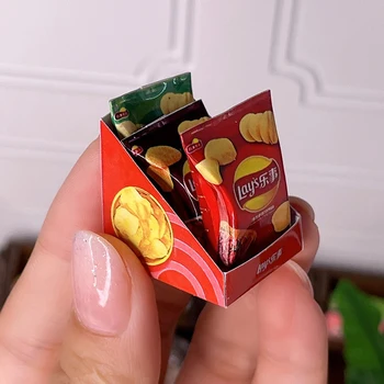 1set Kawaii Mini Simulare de Cartofi Chips-uri Model Cutie de Păpuși în Miniatură a Juca Bucătărie Alimente Papusa Pretinde Jucarii