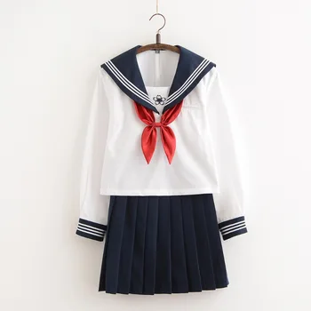 New Sosire Japoneză JK Seturi Scoala Uniforme Fete Sakura Embroideried Toamna Liceu Femeile Noutate Marinar Costume Uniforme XXL 1