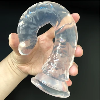 Moale Cristal Jelly Vibrator Realist ventuza Curea Pe Penis Anal Vibrator Penetrare femeia patrunde barbatul Fasciculului de Jucarii Sexuale pentru Femei Produse pentru Sex