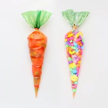 20buc Paști Decoratiuni Partid Morcov Candy Bag Iepure Cadou de Sac Con Pungă de Plastic Transparent Petrecere de Aniversare pentru Copii Decor 3