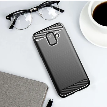 Fibra De Carbon Caz Pentru Samsung Galaxy A5 2017 A6 A7 A8 A9 Plus 2018 Silicon Moale Rezistent La Socuri Telefon Acoperă Pentru Samsung J4 J6 Plus 0