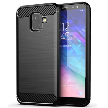 Fibra De Carbon Caz Pentru Samsung Galaxy A5 2017 A6 A7 A8 A9 Plus 2018 Silicon Moale Rezistent La Socuri Telefon Acoperă Pentru Samsung J4 J6 Plus 5
