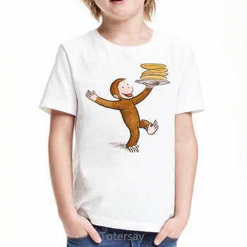 2021 amuzante haine pentru copii curiosul George desene animate print t camasa pentru baieti maimuță mănâncă banane tricou camisetas topuri de vara pentru baieti