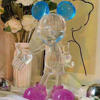 30cm Disney Mickey Mouse-figurina Anime Rășină Model de Gradient Statuie Păpuși de Moda Acasă Magazin de Decoratiuni Ornament Copii Cadou 2