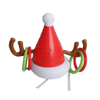 Gonflabile Mos Craciun Amuzante De Ren Cu Coarne Caciula Ring Toss Vacanță De Crăciun Joc De Partid Produse Si Jucarii Pentru Copii 3