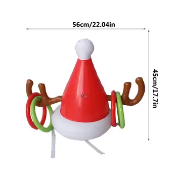 Gonflabile Mos Craciun Amuzante De Ren Cu Coarne Caciula Ring Toss Vacanță De Crăciun Joc De Partid Produse Si Jucarii Pentru Copii 5