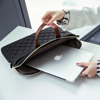 Moda Femei Geanta De Laptop De 14 Inch Notebook Sleeve Crossbody, Geantă De Transport Macbook 13.3 Servieta Lingge De Afaceri Geantă De Umăr