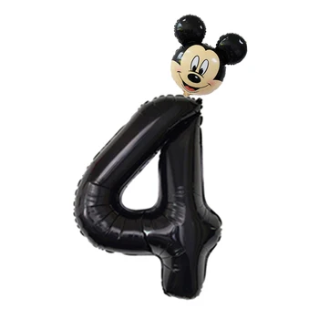 Mickey Minnie Mouse Cap Baloane 32inch Negru Rosu Numărul Baloane Folie Cifra 1 2 3 4 5 An Copii Fată Băiat Ziua de nastere Partid Decor