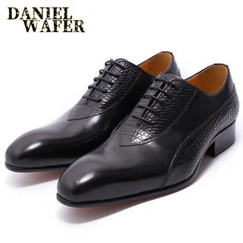 De lux Pantofi Barbati din Piele Dantela-Up Moda Oxford, a Subliniat Toe Office Rochie de Mireasa Negru Roșu de Afaceri Formal Pantofi pentru Bărbați