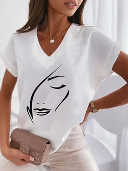 Femei Vintage Imprimeu Floral Bluza Tricouri Vara 2022 Noua Moda V-Neck Pulover Topuri Doamnelor Casual Cu Maneci Scurte Vrac Tee Blusa