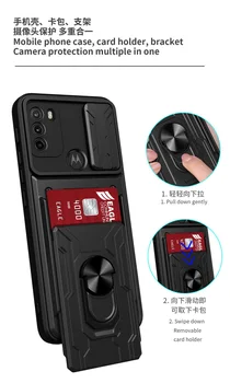 Peatkop slot de Card Camera proteja caz pentru Moto G10, G20 Motorola G30 G50 G60 Armura Hibrid Inel Capac Spate