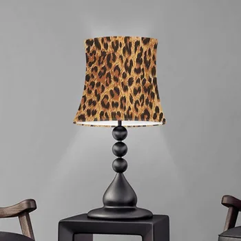 Stil Nordic Pânză de Lumină Umbra Leopard de Imprimare Dormitor Masă Lampă, Lampă de Perete Acoperă Material Abajur Capac pentru Camera de zi