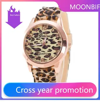 2021 Noua Moda Simplu Ceas Ceasuri pentru Femei Leopard de Imprimare Ceas Silicon Jelly Analog Fată Ceas de mana Geneva Rochie Relojes