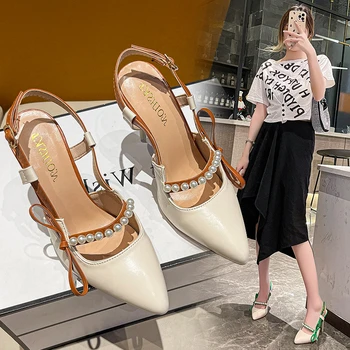 Sandale pentru Femei, Pantofi cu Toc inalt 2022 Noua Moda de Primavara Toamna Bal Birou Solid de Culoare Toc Pătrat Pompe Femeie Pantofi