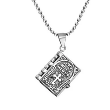 BOCAI S925 Argint Pandantive Cruce Populare Biblia Agățat Ornamente Pura Argentum Amuleta Bijuterii pentru Barbati Femei