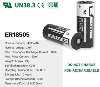 EEMB 10BUC 3.6 V Baterie cu Litiu ER18505 4100mAh Baterii Non-Baterie Reîncărcabilă pentru Acasă Monitor Contor Electric Senzor de Geam 2