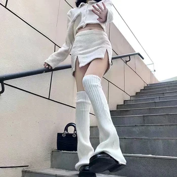 Femeile Harajuku Corn Forma De Tricotat Picior Cald Socking Dulce Lolita Culoare Solidă Sunca Șosete De Iarnă Catifea Încălzit De Picior Gramada Ciorapi