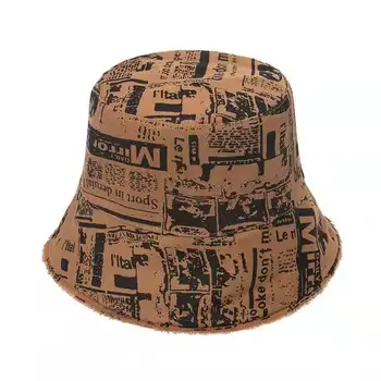 Noi Unisex față-verso Pescar Pălărie de Vară de Moda Doamnelor Palarie de Soare Valul Scrisoare Graffiti Print Sălbatice Bazinul Pălărie Hip Hop Găleată Pălărie 1
