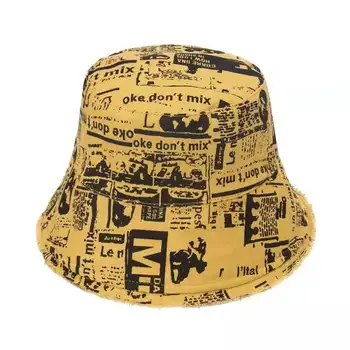 Noi Unisex față-verso Pescar Pălărie de Vară de Moda Doamnelor Palarie de Soare Valul Scrisoare Graffiti Print Sălbatice Bazinul Pălărie Hip Hop Găleată Pălărie 4