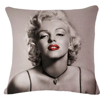 Marilyn Monroe Perna Decorativa din Bumbac Lenjerie de pat Perna de pe Canapea Talie de Pernă Canapea Acasă Pătrat Pernele de Acoperire 45x45cm