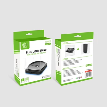 Suport Vertical cu 4 Porturi USB 2.0 Hub Lumină Albastră Leagăn de Bază pentru Xbox Seria X Consola de jocuri Accesorii