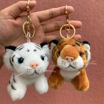 Simulate tigru mic pandantiv zero portofel păpușă jucărie de pluș Galben tigru alb tigru păpușă băiat și fată rucsac agățat de ornament