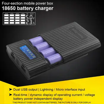 Baterie 18650 Incarcator LCD Display Digital de Putere Mobil Cutie de Repede de Încărcare Încărcător de Putere Bin Dual USB de Ieșire 3