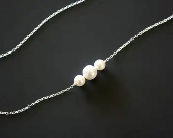 Imitație Perla Cravată Colier de Argint de Aur de Culoare Lanț de Femei Clavicula Lanțuri 2022 Moda Bijuterii Coliere Delicate pentru Fete