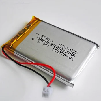 10 BUC 3.7 V 1200mAh baterie Litiu Polimer LiPo Baterie Reîncărcabilă JST 1.25 mm 2pin Conector Pentru GPS DVD E-carti Vorbitor 603450