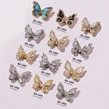Noul Zbor 3D Fluture Zircon Decoratiuni de Arta Unghiilor Aliaj Fluture se Agită Aripa Cristal de Lux de Unghii Bijuterii Accesorii Manichiura