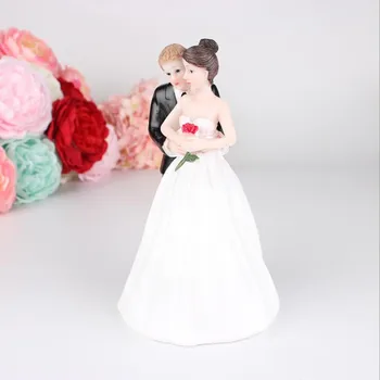 Trandafir Romantic Cadou de Ziua Îndrăgostiților Mireasa si Mirele Toppers Câteva Figurine de Nunta Haioase Tort Fân pentru Tort de Nunta de Decorare