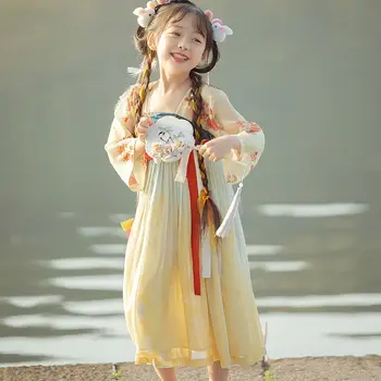 Hanfu Fata Stil Vechi Zână Rochie de Drăguț China Dinastiei Tang Princess Rochii Broderie Festival Tradițional de Îmbrăcăminte Noi