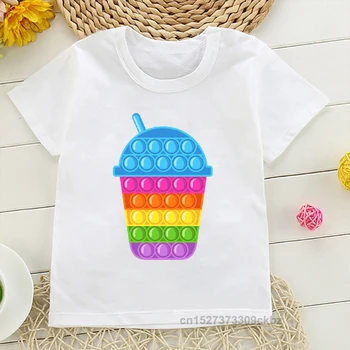 2022 Noi Multicolore Drăguț Unicorn Copii T Shirt поп ит Pop Print T-Shirt Boys Girls Îmbrăcăminte Harajuku Tee Topuri