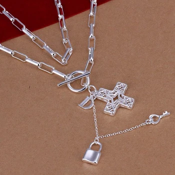 En-gros de bijuterii de argint placate cu Cruce Carouri Colier,Design Nou, Pandantive ,SMTN023