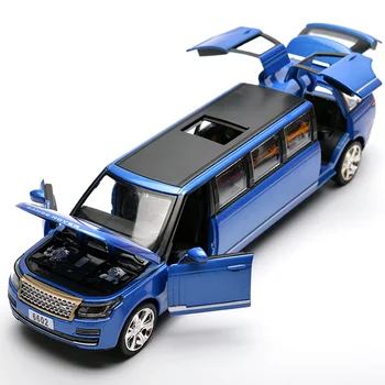 1:32 Simulare Teren Range Rover Prelungi Aliaj Limuzina Metal Turnat Sub Presiune Model De Masina Trage Înapoi Intermitent Muzicale Jucarii Copii Baietii Cadou